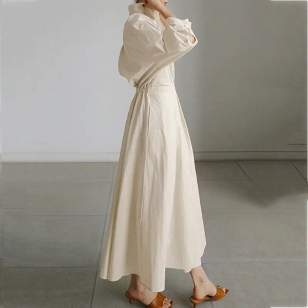 WOLF Long Dress with Notched Lapel